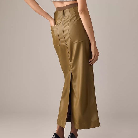 Anthropologie The Colette Faux Leather Maxi Skirt by Maeve - Picture 7 of 13